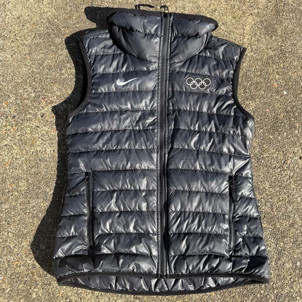 Nike Olympic Team USA Black Down Puffer Vest Size Small